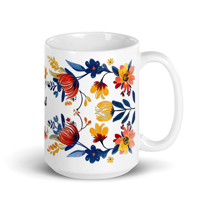 Abril Exclusive Name Art Piece Home Office Work Coffee Mug Mexican Spanish Pride Gift Cup One-Of-A-Kind Calligraphy White Glossy Mug | A17 Mexicada 15 oz