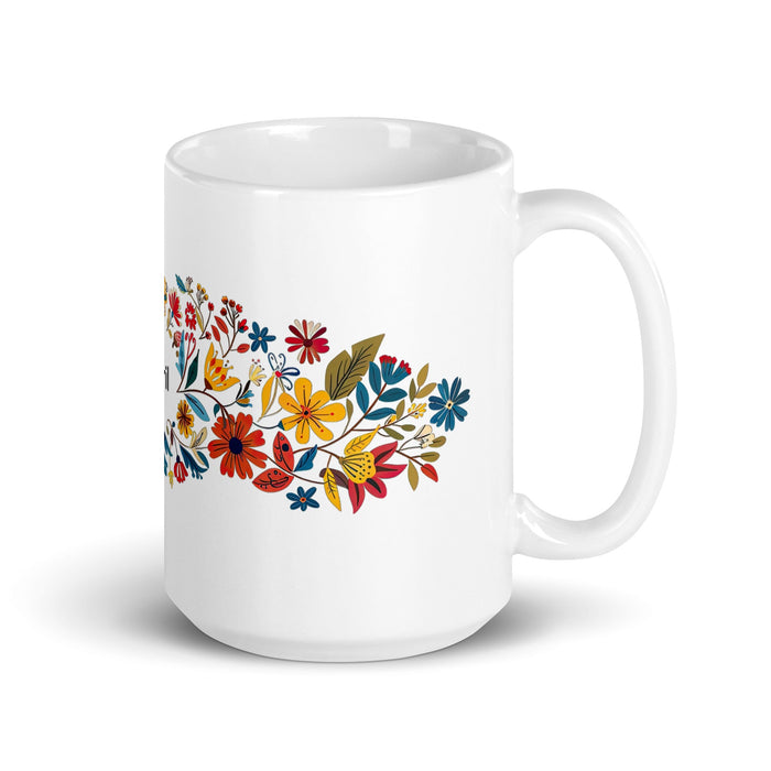 Abril Exclusive Name Art Piece Home Office Work Coffee Mug Mexican Spanish Pride Gift Cup One - Of - A - Kind Calligraphy White Glossy Mug | A18 - Mexicada