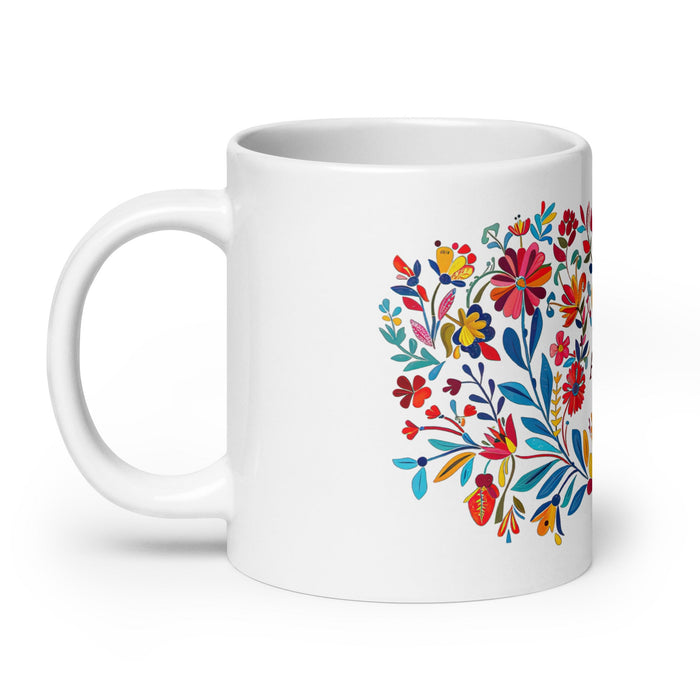 Abril Exclusive Name Art Piece Home Office Work Coffee Mug Mexican Spanish Pride Gift Cup One - Of - A - Kind Calligraphy White Glossy Mug | A2 - Mexicada