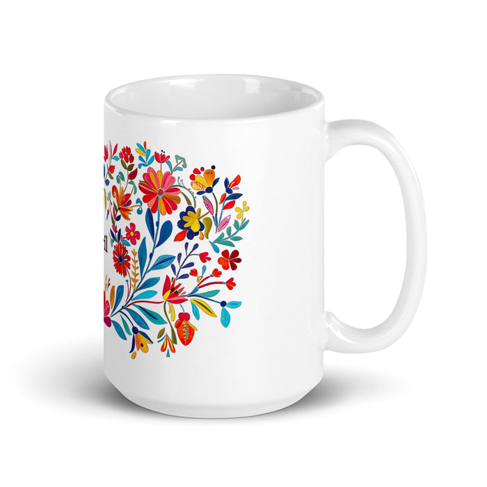 Abril Exclusive Name Art Piece Home Office Work Coffee Mug Mexican Spanish Pride Gift Cup One-Of-A-Kind Calligraphy White Glossy Mug | A2 Mexicada 15 oz