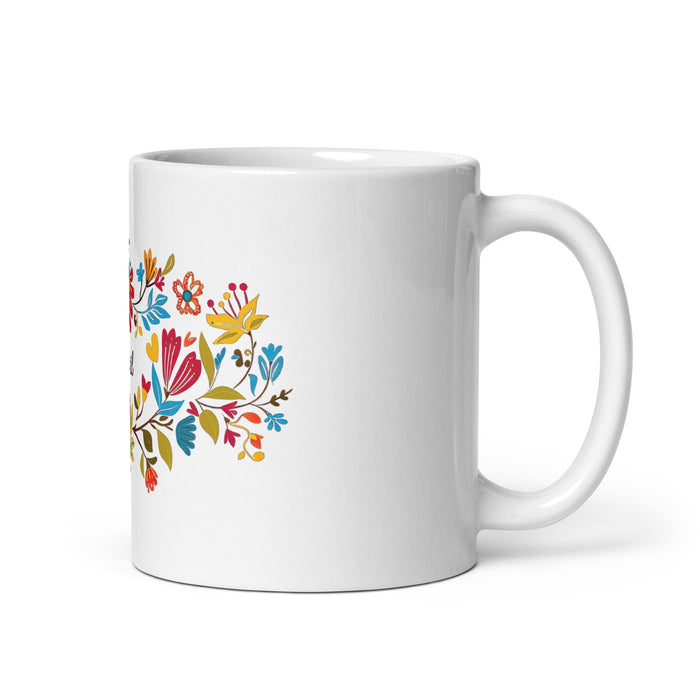 Abril Exclusive Name Art Piece Home Office Work Coffee Mug Mexican Spanish Pride Gift Cup One-Of-A-Kind Calligraphy White Glossy Mug | A20 Mexicada 11 oz