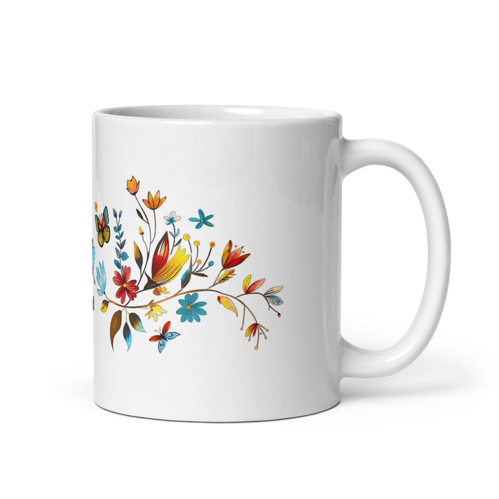 Abril Exclusive Name Art Piece Home Office Work Coffee Mug Mexican Spanish Pride Gift Cup One-Of-A-Kind Calligraphy White Glossy Mug | A22 Mexicada 11 oz