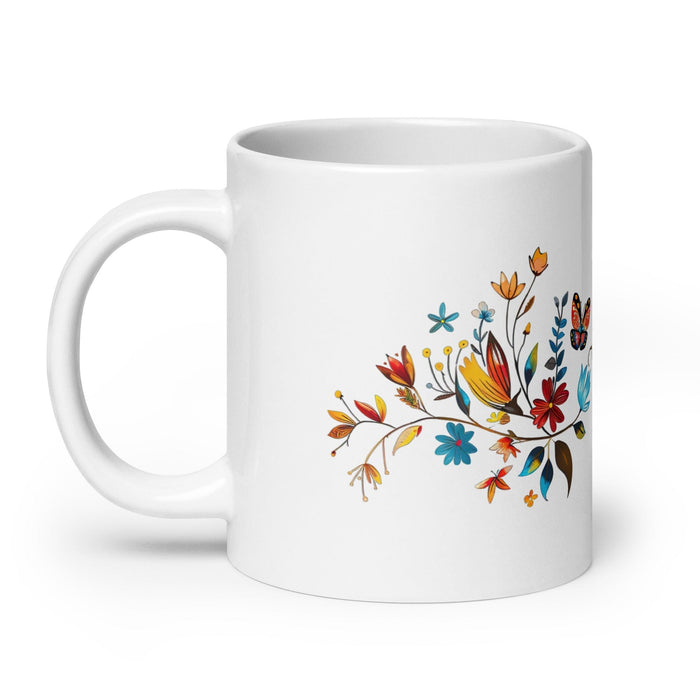 Abril Exclusive Name Art Piece Home Office Work Coffee Mug Mexican Spanish Pride Gift Cup One-Of-A-Kind Calligraphy White Glossy Mug | A22 Mexicada