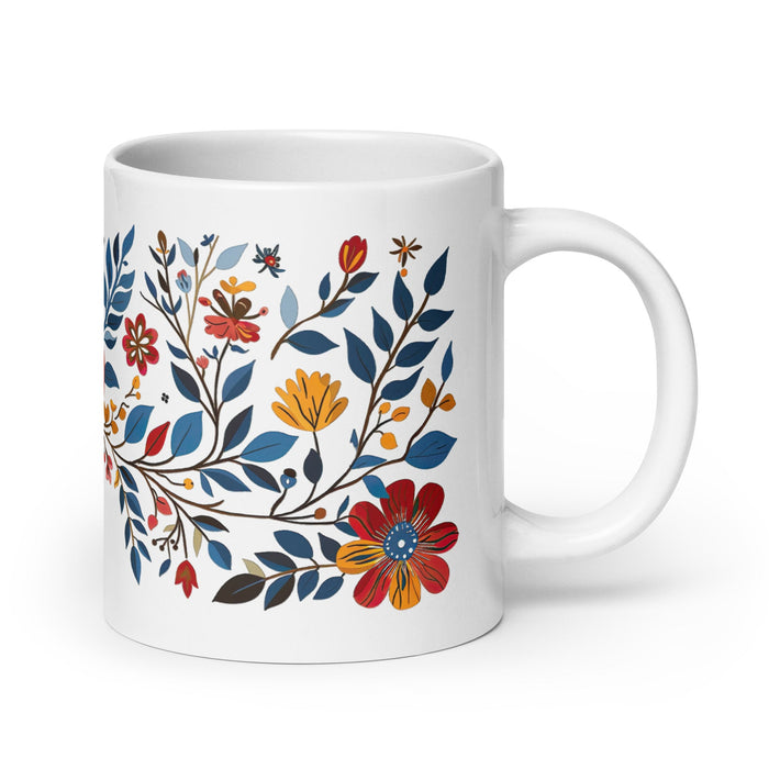 Abril Exclusive Name Art Piece Home Office Work Coffee Mug Mexican Spanish Pride Gift Cup One - Of - A - Kind Calligraphy White Glossy Mug | A23 - Mexicada