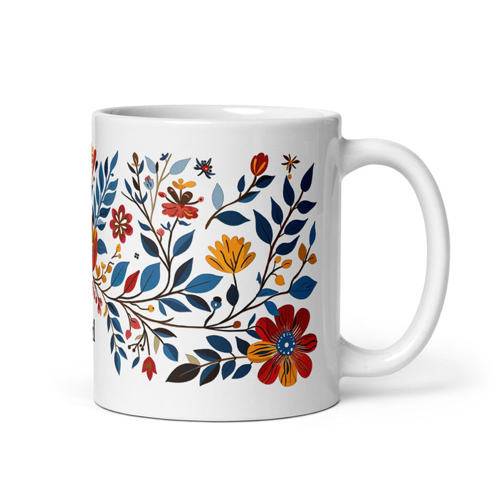 Abril Exclusive Name Art Piece Home Office Work Coffee Mug Mexican Spanish Pride Gift Cup One-Of-A-Kind Calligraphy White Glossy Mug | A23 Mexicada 11 oz