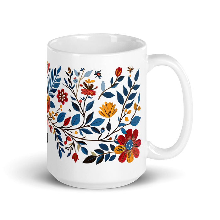 Abril Exclusive Name Art Piece Home Office Work Coffee Mug Mexican Spanish Pride Gift Cup One-Of-A-Kind Calligraphy White Glossy Mug | A23 Mexicada 15 oz