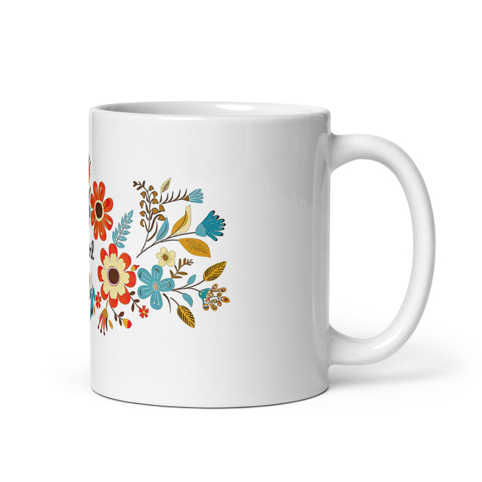 Abril Exclusive Name Art Piece Home Office Work Coffee Mug Mexican Spanish Pride Gift Cup One - Of - A - Kind Calligraphy White Glossy Mug | A24 - Mexicada