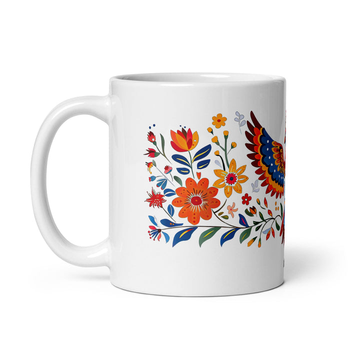 Abril Exclusive Name Art Piece Home Office Work Coffee Mug Mexican Spanish Pride Gift Cup One - Of - A - Kind Calligraphy White Glossy Mug | A26 - Mexicada