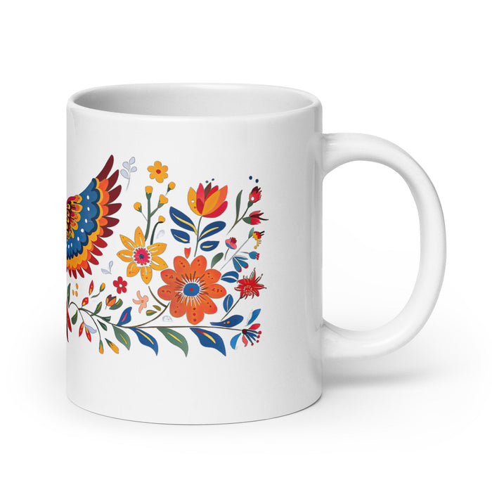 Abril Exclusive Name Art Piece Home Office Work Coffee Mug Mexican Spanish Pride Gift Cup One - Of - A - Kind Calligraphy White Glossy Mug | A26 - Mexicada