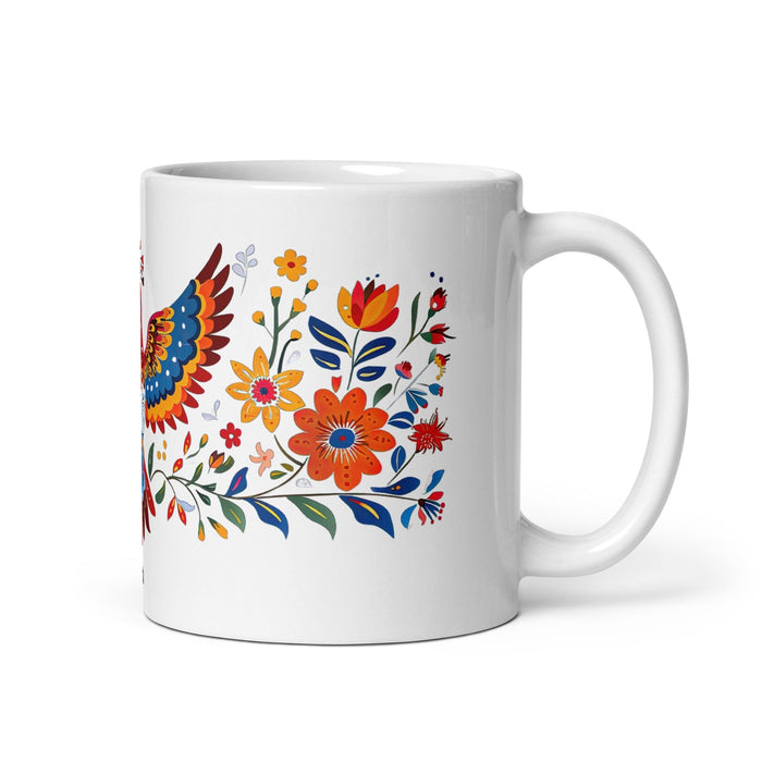 Abril Exclusive Name Art Piece Home Office Work Coffee Mug Mexican Spanish Pride Gift Cup One-Of-A-Kind Calligraphy White Glossy Mug | A26 Mexicada 11 oz