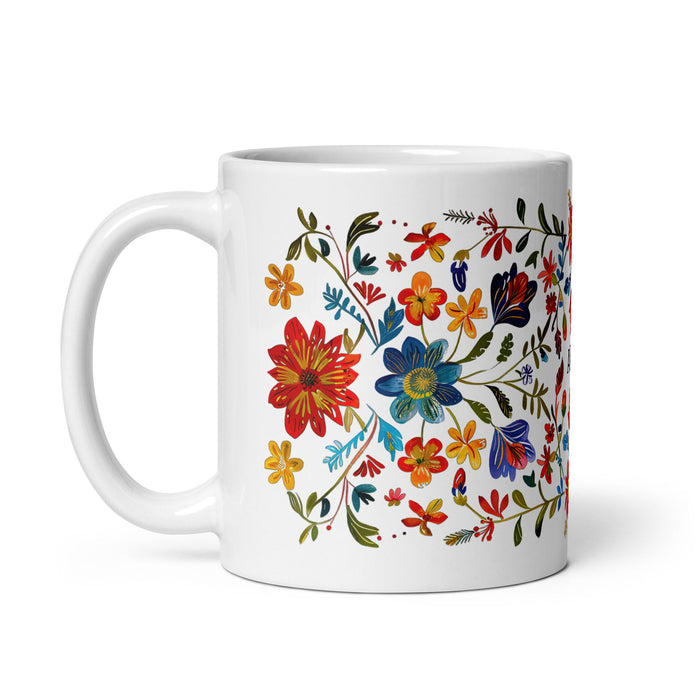 Abril Exclusive Name Art Piece Home Office Work Coffee Mug Mexican Spanish Pride Gift Cup One - Of - A - Kind Calligraphy White Glossy Mug | A27 - Mexicada