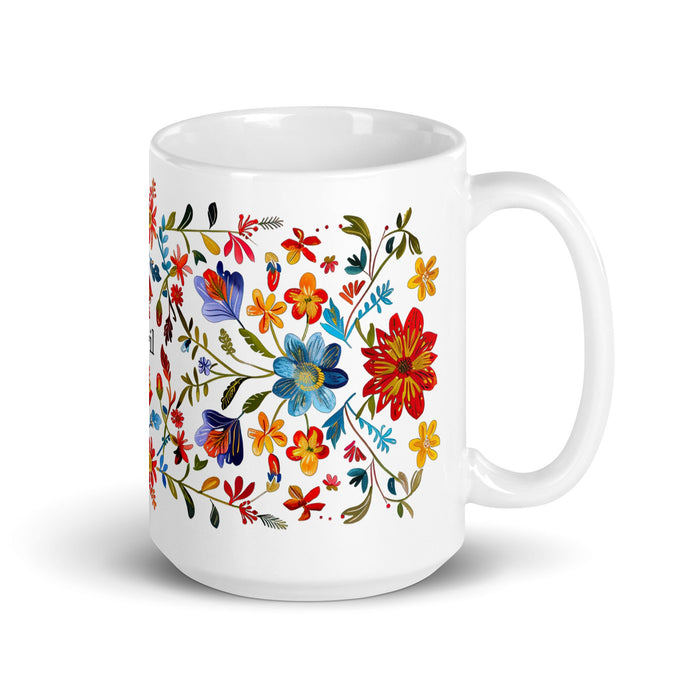 Abril Exclusive Name Art Piece Home Office Work Coffee Mug Mexican Spanish Pride Gift Cup One - Of - A - Kind Calligraphy White Glossy Mug | A27 - Mexicada