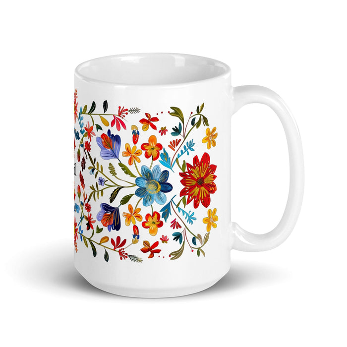 Abril Exclusive Name Art Piece Home Office Work Coffee Mug Mexican Spanish Pride Gift Cup One-Of-A-Kind Calligraphy White Glossy Mug | A27 Mexicada 15 oz