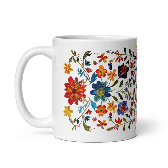 Abril Exclusive Name Art Piece Home Office Work Coffee Mug Mexican Spanish Pride Gift Cup One-Of-A-Kind Calligraphy White Glossy Mug | A27 Mexicada