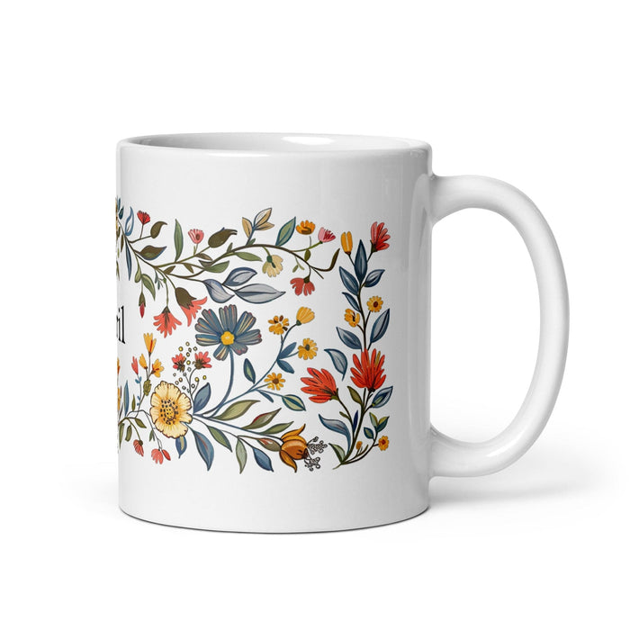 Abril Exclusive Name Art Piece Home Office Work Coffee Mug Mexican Spanish Pride Gift Cup One-Of-A-Kind Calligraphy White Glossy Mug | A28 Mexicada 11 oz