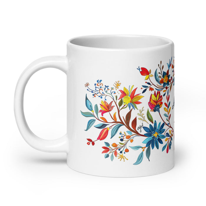 Abril Exclusive Name Art Piece Home Office Work Coffee Mug Mexican Spanish Pride Gift Cup One - Of - A - Kind Calligraphy White Glossy Mug | A3 - Mexicada