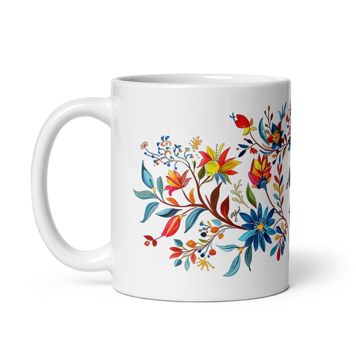 Abril Exclusive Name Art Piece Home Office Work Coffee Mug Mexican Spanish Pride Gift Cup One-Of-A-Kind Calligraphy White Glossy Mug | A3 Mexicada