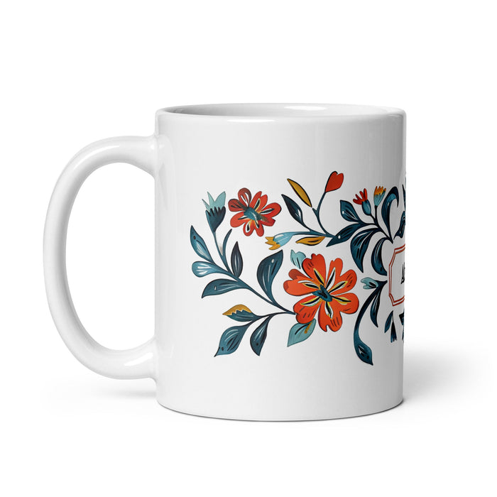 Abril Exclusive Name Art Piece Home Office Work Coffee Mug Mexican Spanish Pride Gift Cup One - Of - A - Kind Calligraphy White Glossy Mug | A7 - Mexicada