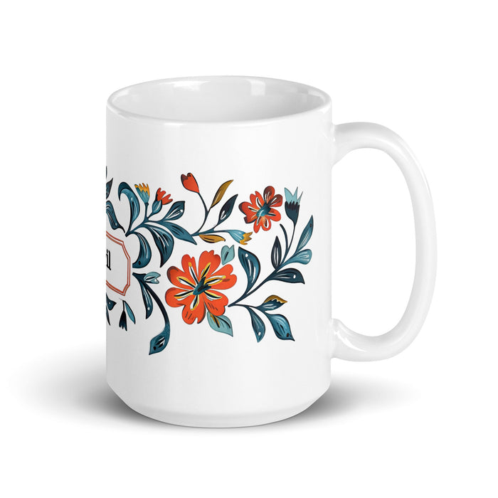 Abril Exclusive Name Art Piece Home Office Work Coffee Mug Mexican Spanish Pride Gift Cup One - Of - A - Kind Calligraphy White Glossy Mug | A7 - Mexicada