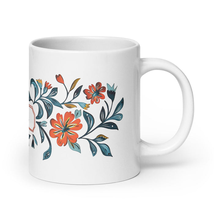 Abril Exclusive Name Art Piece Home Office Work Coffee Mug Mexican Spanish Pride Gift Cup One-Of-A-Kind Calligraphy White Glossy Mug | A7 Mexicada 20 oz