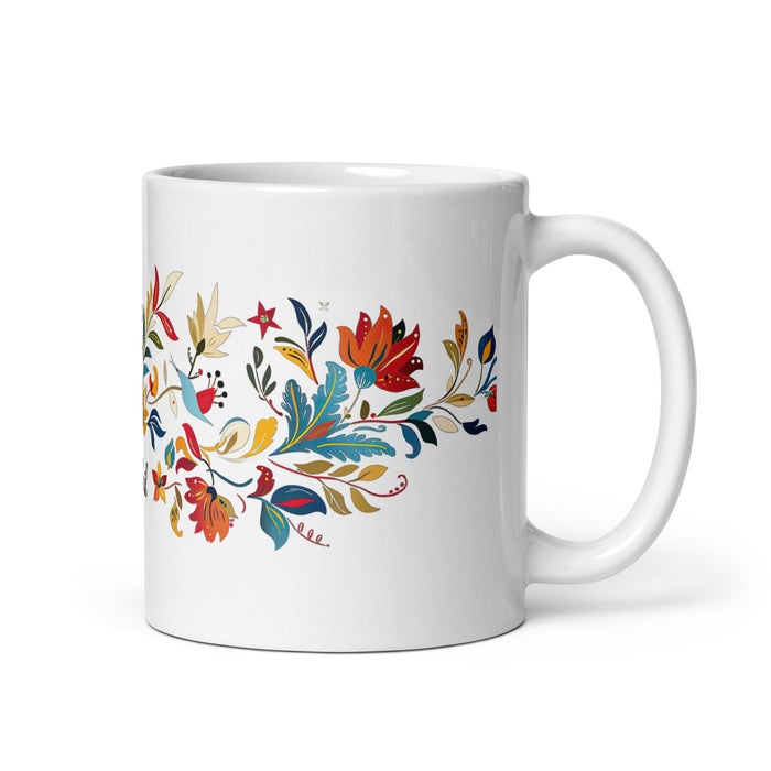 Abril Exclusive Name Art Piece Home Office Work Coffee Mug Mexican Spanish Pride Gift Cup One - Of - A - Kind Calligraphy White Glossy Mug | A8 - Mexicada