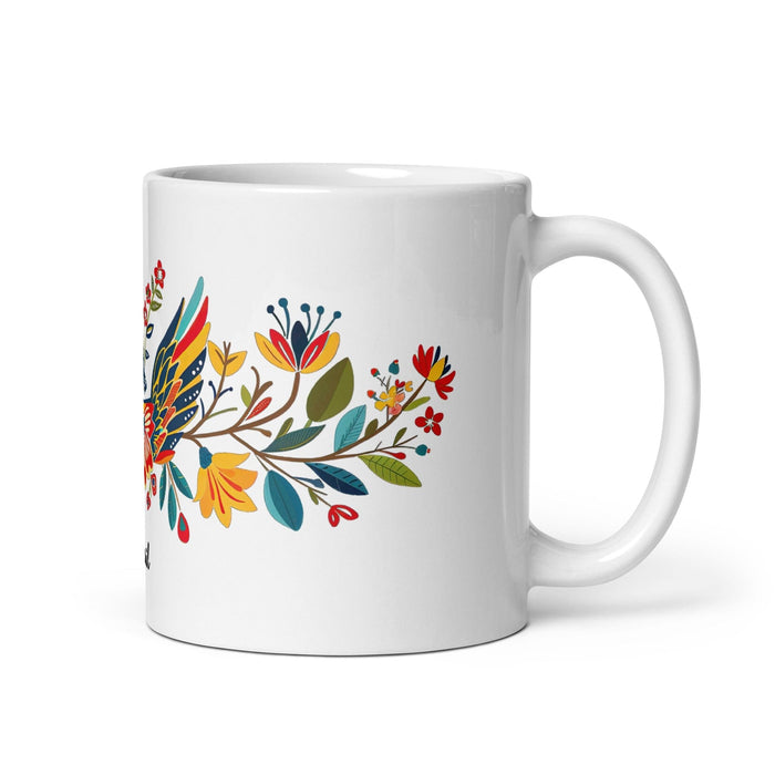 Abril Exclusive Name Art Piece Home Office Work Coffee Mug Mexican Spanish Pride Gift Cup One-Of-A-Kind Calligraphy White Glossy Mug | A9 Mexicada 11 oz