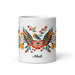 Abril Exclusive Name Art Piece Home Office Work Coffee Mug Mexican Spanish Pride Gift Cup One-Of-A-Kind Calligraphy White Glossy Mug | A9 Mexicada