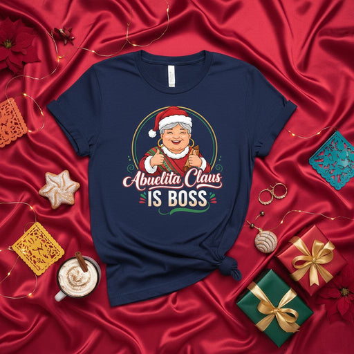 Abuelita Claus Is Boss Christmas Shirt, Funny Spanish Grandma Holiday Tee, Navidad Gift for Abuela, Bossy Grandmother X-Mas T-Shirt, Plus Size Available Mexicada