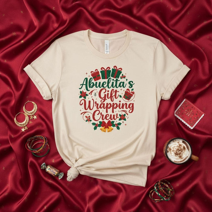 Abuelita's Gift Wrapping Crew T-Shirt Christmas Family Holiday Tee Matching Grandma Shirt Xmas Present Helper Shirt Gift Wrap Crew Shirt Festivo Mexicada