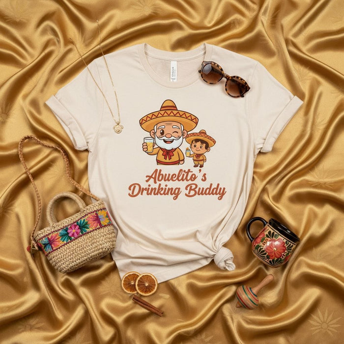 Abuelito's Drinking Buddy Shirt, Funny Grandfather Grandson T-Shirt, Cinco de Mayo Fiesta Tee, Mexican Culture Gift for Grandpa, Matching Family Outfits, Abuelo and Nieto Gift Idea Mexicada