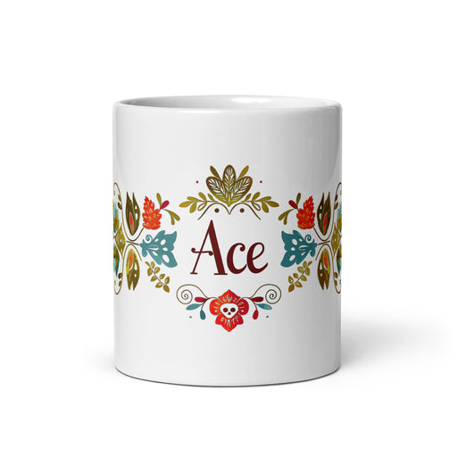 Ace Exclusive Name Art Piece Home Office Work Coffee Mug Mexican Spanish Pride Gift Cup One - Of - A - Kind Calligraphy White Glossy Mug | A10 - Mexicada