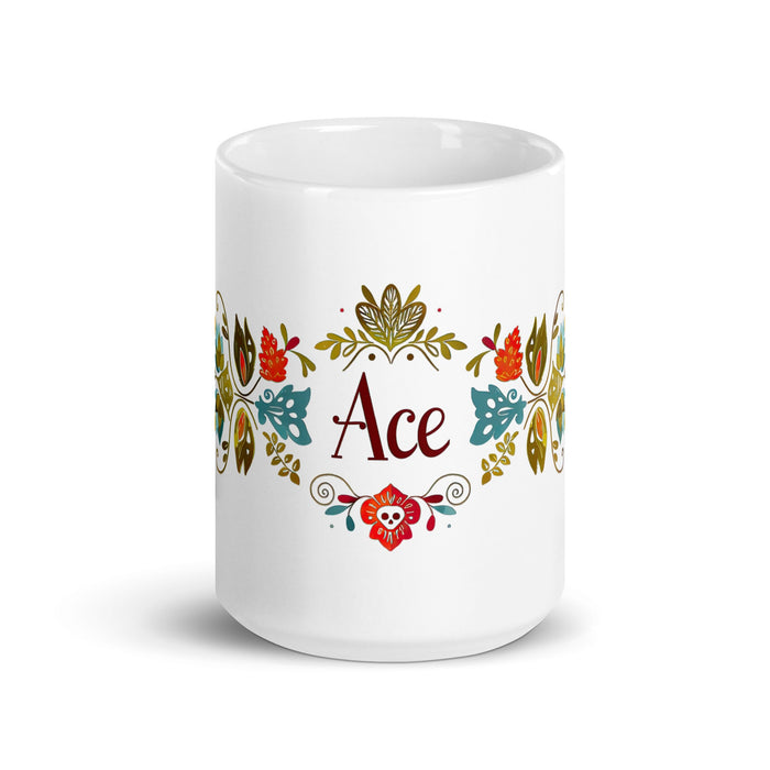 Ace Exclusive Name Art Piece Home Office Work Coffee Mug Mexican Spanish Pride Gift Cup One - Of - A - Kind Calligraphy White Glossy Mug | A10 - Mexicada