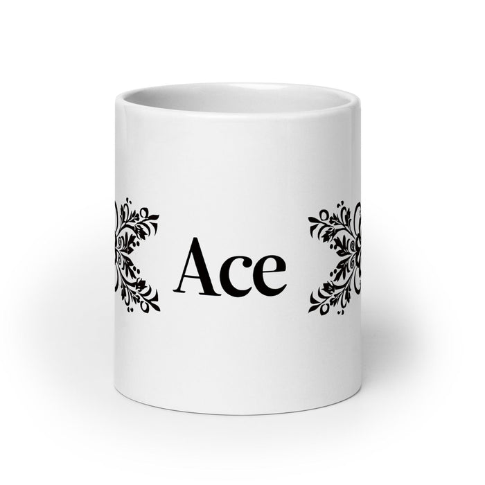 Ace Exclusive Name Art Piece Home Office Work Coffee Mug Mexican Spanish Pride Gift Cup One-Of-A-Kind Calligraphy White Glossy Mug | A13 Mexicada