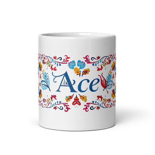 Ace Exclusive Name Art Piece Home Office Work Coffee Mug Mexican Spanish Pride Gift Cup One - Of - A - Kind Calligraphy White Glossy Mug | A14 - Mexicada