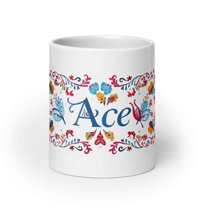 Ace Exclusive Name Art Piece Home Office Work Coffee Mug Mexican Spanish Pride Gift Cup One-Of-A-Kind Calligraphy White Glossy Mug | A14 Mexicada