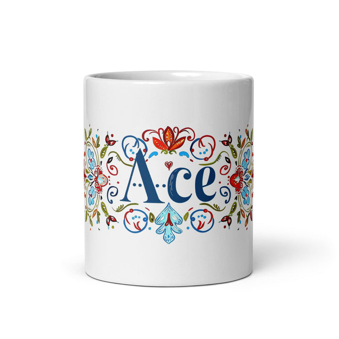 Ace Exclusive Name Art Piece Home Office Work Coffee Mug Mexican Spanish Pride Gift Cup One-Of-A-Kind Calligraphy White Glossy Mug | A15 Mexicada