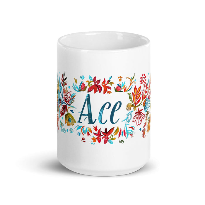 Ace Exclusive Name Art Piece Home Office Work Coffee Mug Mexican Spanish Pride Gift Cup One-Of-A-Kind Calligraphy White Glossy Mug | A16 Mexicada