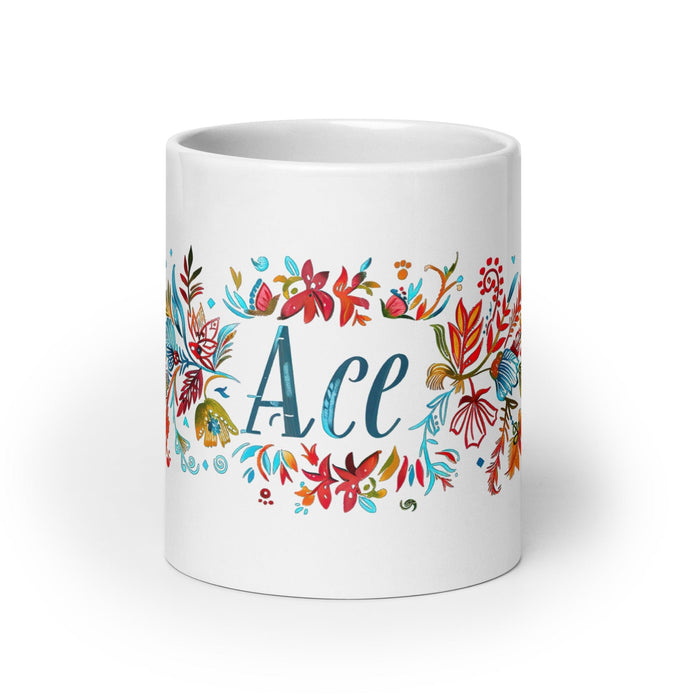 Ace Exclusive Name Art Piece Home Office Work Coffee Mug Mexican Spanish Pride Gift Cup One-Of-A-Kind Calligraphy White Glossy Mug | A16 Mexicada