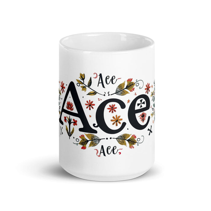 Ace Exclusive Name Art Piece Home Office Work Coffee Mug Mexican Spanish Pride Gift Cup One-Of-A-Kind Calligraphy White Glossy Mug | A17 Mexicada