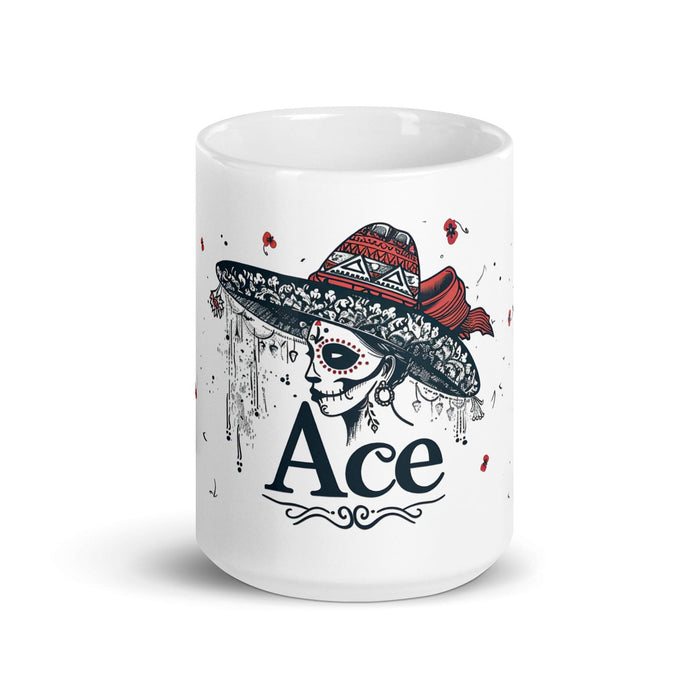 Ace Exclusive Name Art Piece Home Office Work Coffee Mug Mexican Spanish Pride Gift Cup One-Of-A-Kind Calligraphy White Glossy Mug | A18 Mexicada