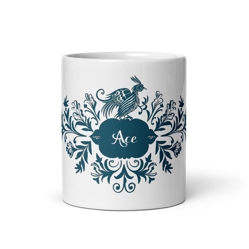 Ace Exclusive Name Art Piece Home Office Work Coffee Mug Mexican Spanish Pride Gift Cup One - Of - A - Kind Calligraphy White Glossy Mug | A19 - Mexicada