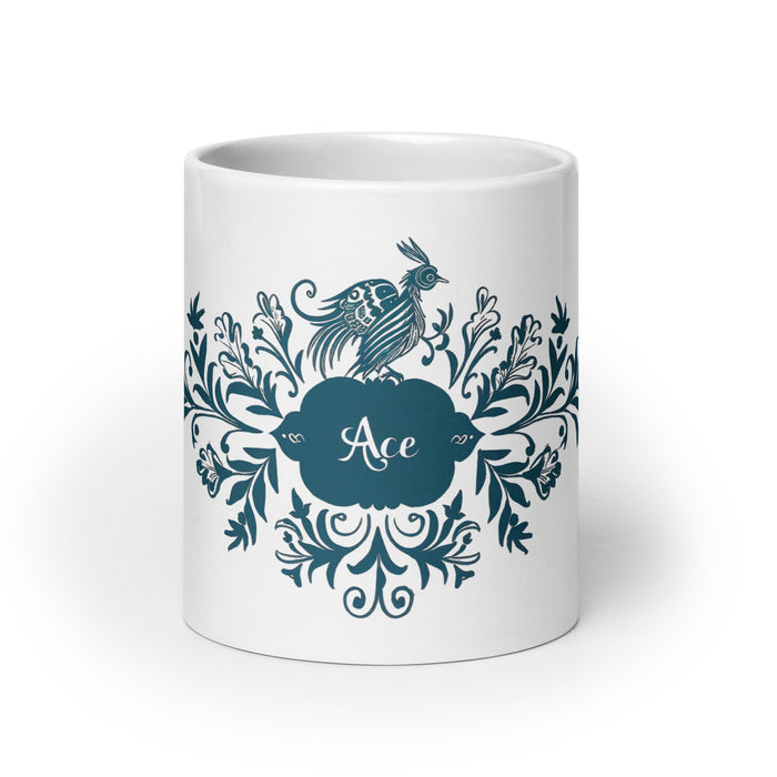 Ace Exclusive Name Art Piece Home Office Work Coffee Mug Mexican Spanish Pride Gift Cup One - Of - A - Kind Calligraphy White Glossy Mug | A19 - Mexicada