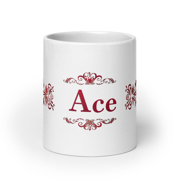 Ace Exclusive Name Art Piece Home Office Work Coffee Mug Mexican Spanish Pride Gift Cup One - Of - A - Kind Calligraphy White Glossy Mug | A2 - Mexicada