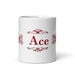 Ace Exclusive Name Art Piece Home Office Work Coffee Mug Mexican Spanish Pride Gift Cup One - Of - A - Kind Calligraphy White Glossy Mug | A2 - Mexicada