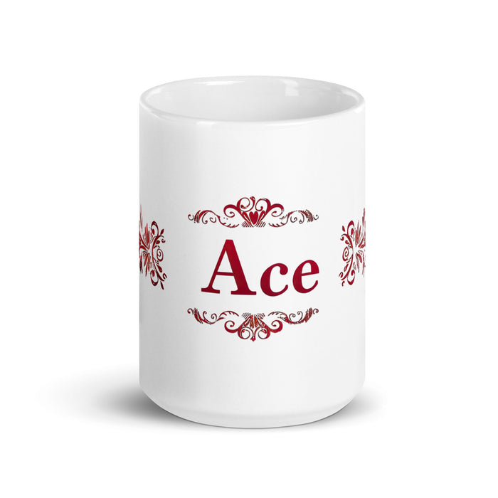 Ace Exclusive Name Art Piece Home Office Work Coffee Mug Mexican Spanish Pride Gift Cup One - Of - A - Kind Calligraphy White Glossy Mug | A2 - Mexicada