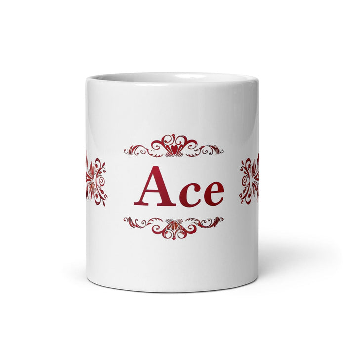 Ace Exclusive Name Art Piece Home Office Work Coffee Mug Mexican Spanish Pride Gift Cup One-Of-A-Kind Calligraphy White Glossy Mug | A2 Mexicada