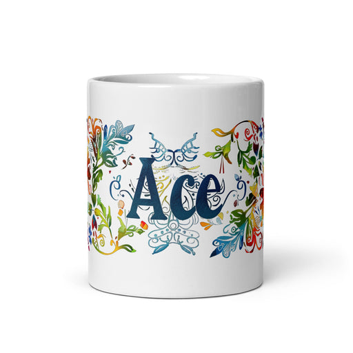 Ace Exclusive Name Art Piece Home Office Work Coffee Mug Mexican Spanish Pride Gift Cup One - Of - A - Kind Calligraphy White Glossy Mug | A20 - Mexicada