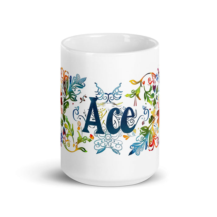 Ace Exclusive Name Art Piece Home Office Work Coffee Mug Mexican Spanish Pride Gift Cup One - Of - A - Kind Calligraphy White Glossy Mug | A20 - Mexicada