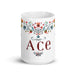 Ace Exclusive Name Art Piece Home Office Work Coffee Mug Mexican Spanish Pride Gift Cup One - Of - A - Kind Calligraphy White Glossy Mug | A21 - Mexicada