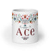 Ace Exclusive Name Art Piece Home Office Work Coffee Mug Mexican Spanish Pride Gift Cup One - Of - A - Kind Calligraphy White Glossy Mug | A21 - Mexicada